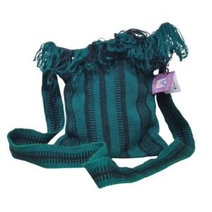 Morral verde con negro telar