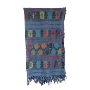 Rebozo azul flores