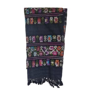 Rebozo negro flores colores