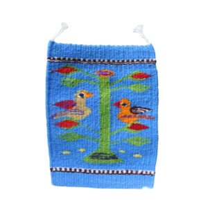 Tapete árbol de la vida lana azul