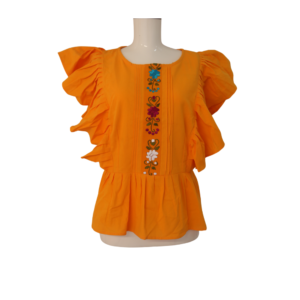 Blusa amarilla bordado flores