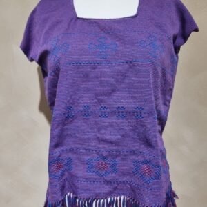 Blusa azul rey con rosa telar