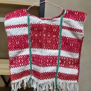 Blusa infantil blanco con rojo