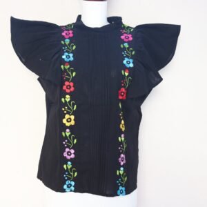 Blusa negra olanes