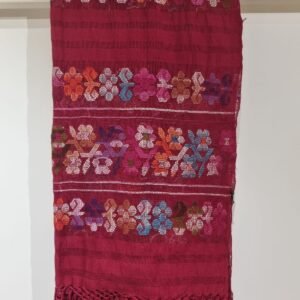 Rebozo rojo flores colores